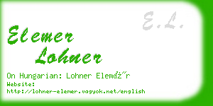 elemer lohner business card